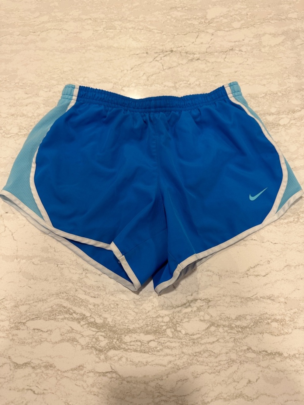 Nike Kids Bright Blue Athletic Shorts with Light Blue Accents